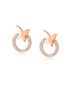 Temperament Inlaid Zircon Circle Earrings