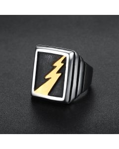 Personality Exaggerated Men's Lightning Ring Stainless Steel