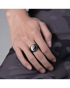 Taiji Eight Diagrams Titanium Steel Ring Stainless Steel Men's Thumb