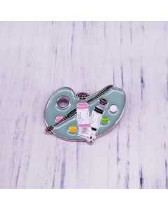 Watercolor Paint Palette Brooch Mint Green