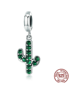 DIY Beaded Women's Bracelet Accessories Cactus S925 Sterling Silver Pendant
