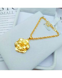 Brass Gold-plated Matte Rose Pendant