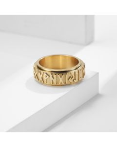Viking Script Stainless Steel Swivel Ring