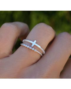 Fashion Double Cross Ring Rose Gold Ring