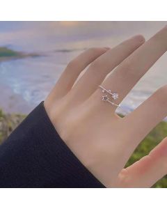 Creative Versatile  Adjustable Double Layer Pentagram Zircon Ring