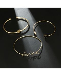 LOVE Letter Diamond Triangle Bracelet Set