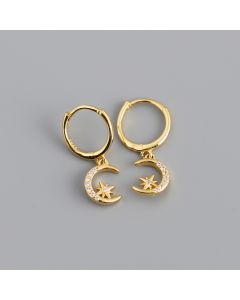 Star moon earrings