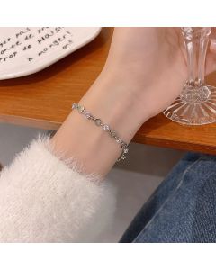 Women's Fashion Pearl Double Crystal Flower Bracelet