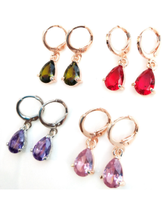 Hypoallergenic copper zircon jewelry female earrings earrings creative water drop earrings