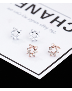 Sterling silver bow earrings