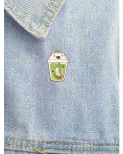 Cartoon Milk Tea Cup Enamel Pin Exquisite Badge Cute Bubble