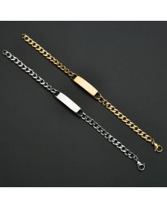 Can be lettering DIY stainless steel men's bracelet