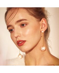 European And American Creative Retro Simple Single Pearl Pendant Earrings