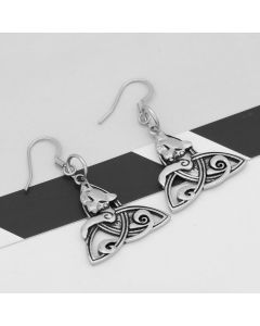 Triangle Wolf Head Earrings Nordic Myth Temperament
