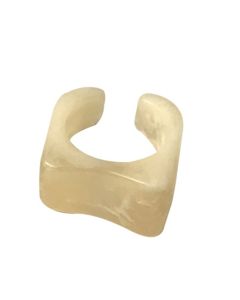 Irregular Resin Ring Female Open Wide Side Milky White Finger Ring Fashion Temperament Ring
