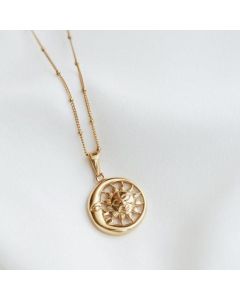 Temperament Fashion Alloy Sun Moon Necklace Women