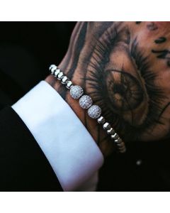 Copper Inlaid Zircon Diamond Ball Woven Bracelet