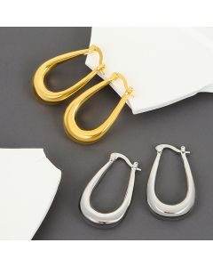Moon Curved Earrings Girls' Simple Temperament Titanium Steel