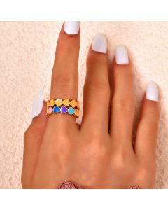 Love Dripping Oil Color New Women's Ring Set
