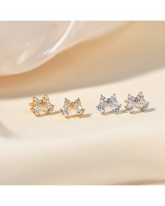 Temperament 925 Sterling Silver Bow Earrings