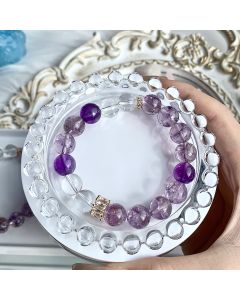 DIKAI Natural Crystal Bracelet Amethyst DIY Original Niche Design