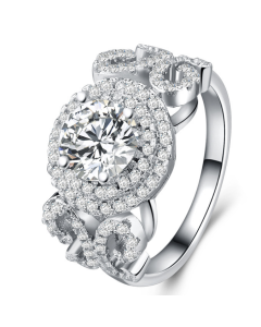 Stylish temperament zircon engagement ring