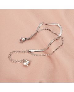 Simple Double-layer Bracelet Trendy Love Pendant Stainless Steel