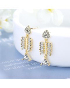 Fishbone Design Sense Earrings Niche