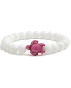 White Porcelain Stone Turtle Bracelet Loose Beads Elastic String Yoga Bracelet Pearl Hand Strap Elastic In Stock