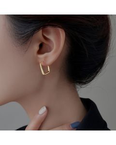 Women's S925 Sterling Silver Square Earrings Simple Fashion
