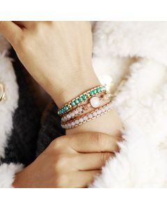 Synthetic Opal Crystal 3-layer Wrap Bracelet