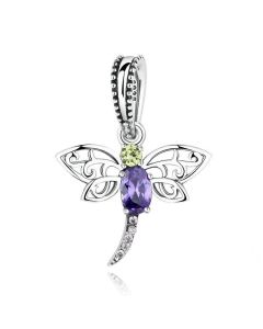 S925 Sterling Silver Bead Insect Series-Dragonfly Pendant