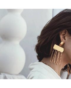 Irregular rectangular drop earrings
