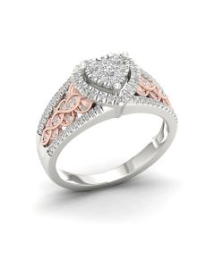 Luxury Diamond-set Zircon Heart Ring