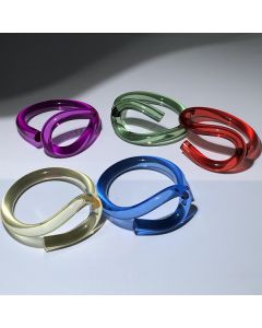 Transparent Acrylic Resin E-shaped Bracelet Inner Diameter 60mm