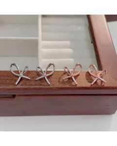 925 Silver Bends And Hitches Zircon Stud Earrings