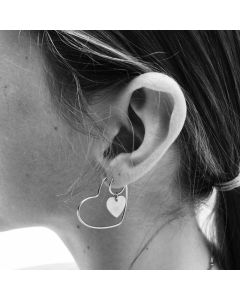 Geometric peach heart earrings earrings set