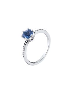 Blue zircon shine crown ring