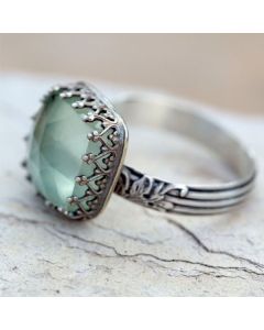 Alloy Mint Green Emerald Rhinestone Ring