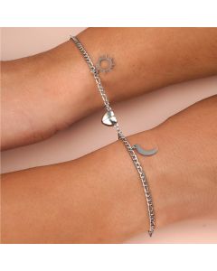 Sun Moon Heart Shaped Magnetic Buckle Bracelet Set