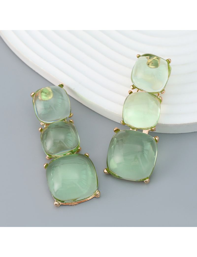 Geometric Women's Multi-layer Square Resin Party Earrings