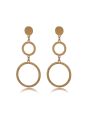 Exaggerated Irregular Double Circle Earrings Female Textured Metal Stud Earrings