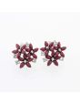 Diamond Rhinestone Zircon Gem Horse Eye Three Flower Stud Earrings