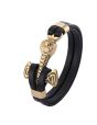 MVintage Cast Anchor Hook Leather Bracelet