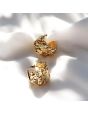 Irregular Folds Lava Earrings Brass Gold-Plated Metal Earrings