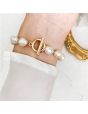Round Gold Bracelet Pearl Bracelet