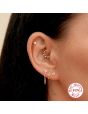 Sterling Silver S925 Human Puncture Diamond Ear Buckle