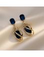 925 Silver Needle Retro Fashion Crystal Geometric Earrings