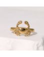 Stainless Steel Crab Ring Open End Creative Vacation Style