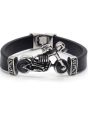Motorcycle titanium steel leather rope bracelet